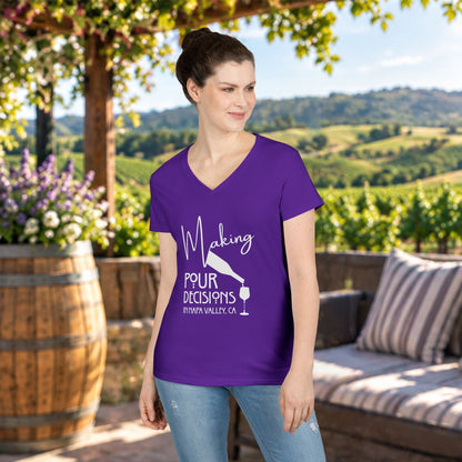 Napa Valley - Making Pour Decisions Ladies' V-Neck Tee