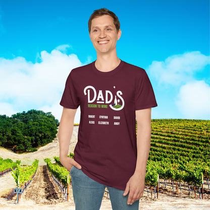 Dad's Reason To Wine Personalized T-Shirt