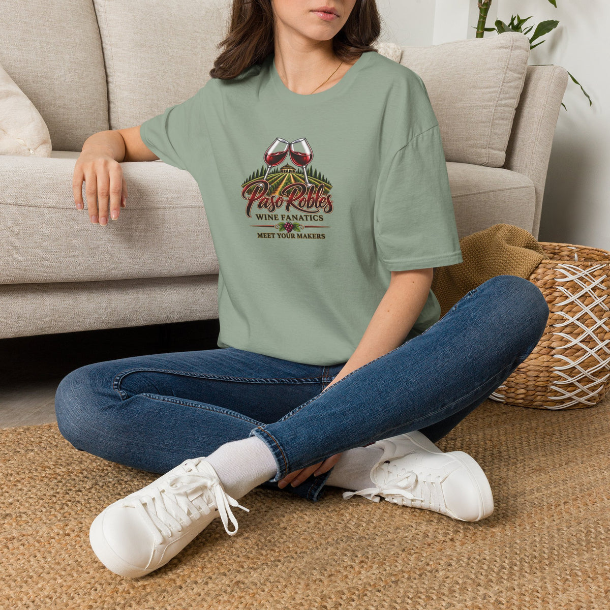 Paso Robles Wine Fanatics Meet Your Makers Crewneck T-Shirt