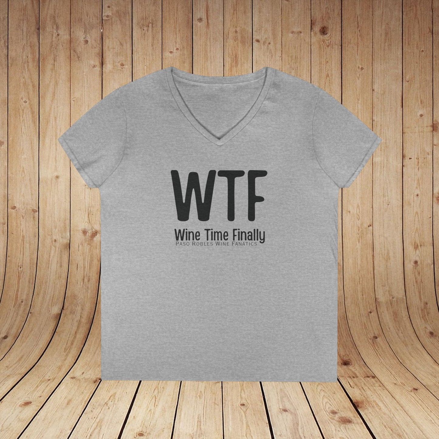 WTF Wine Tasting Finally Ladies V-Neck  Tee
