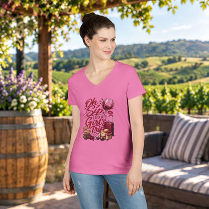 Oh Sip It's A Girl's Trip Personalized Ladies V-Neck Tee