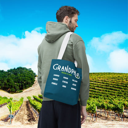 Grandpa's Reason To Wine Personalized Tote Bag