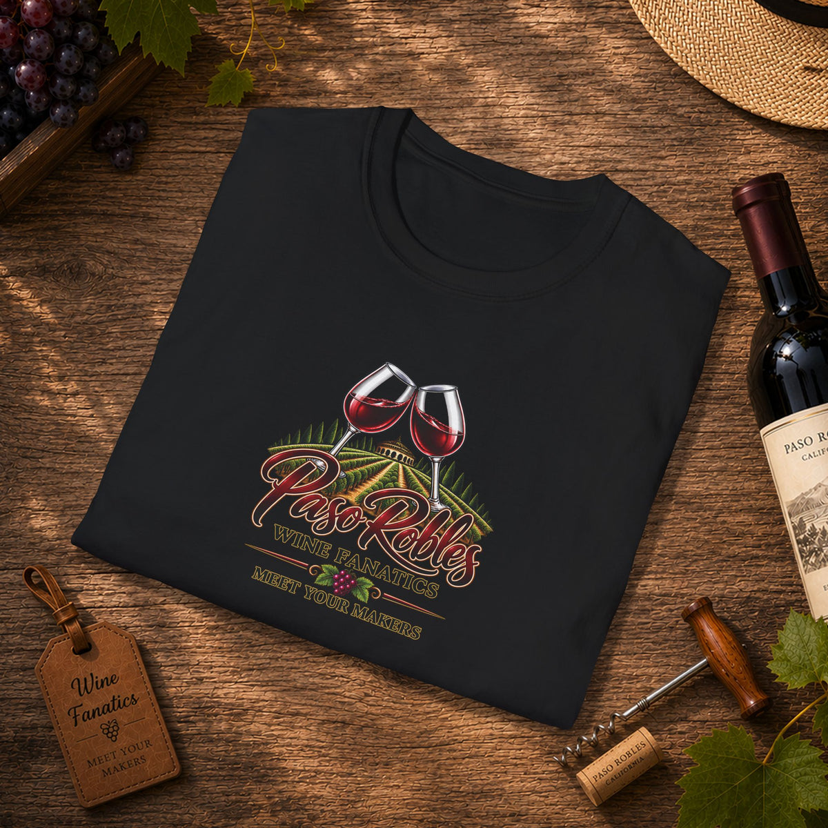Paso Robles Wine Fanatics Meet Your Makers Crewneck T-Shirt