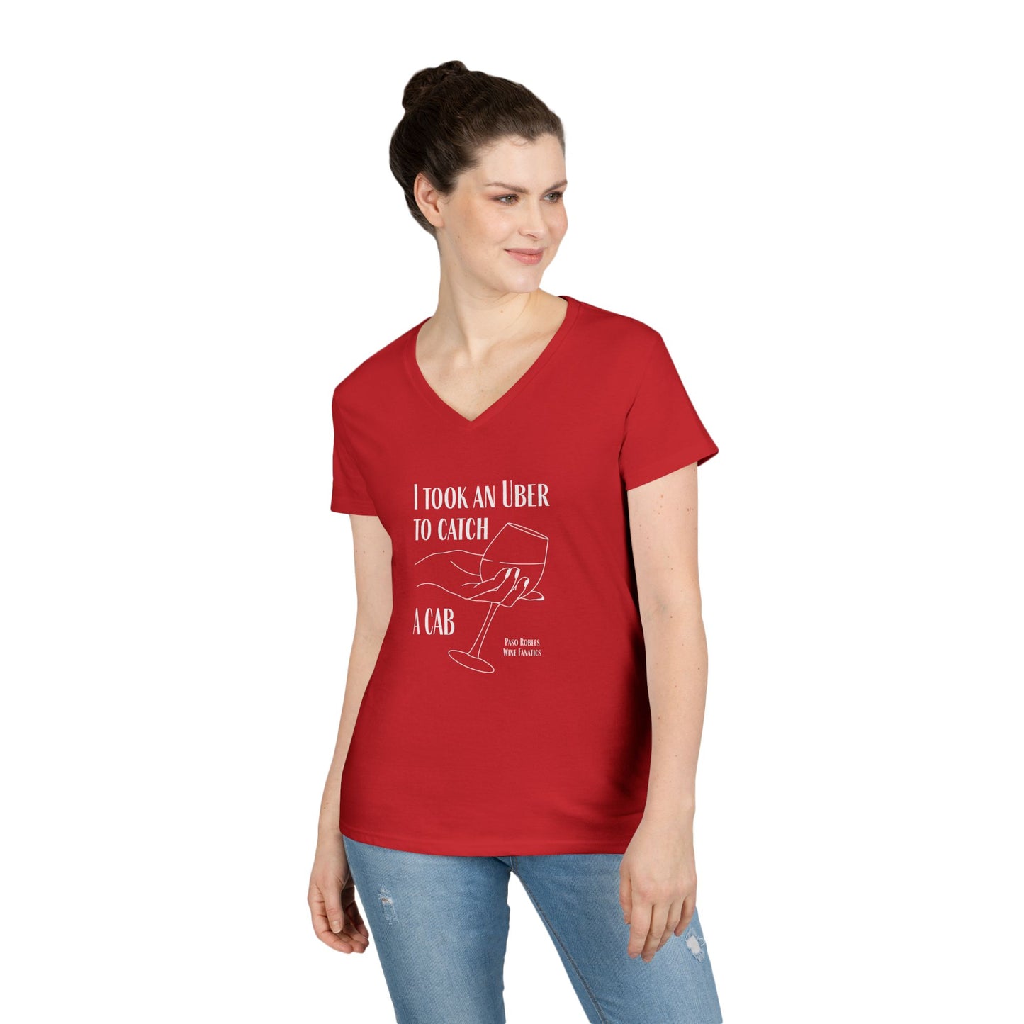 I Took An Uber To Catch A CAB Ladies V-Neck Tee