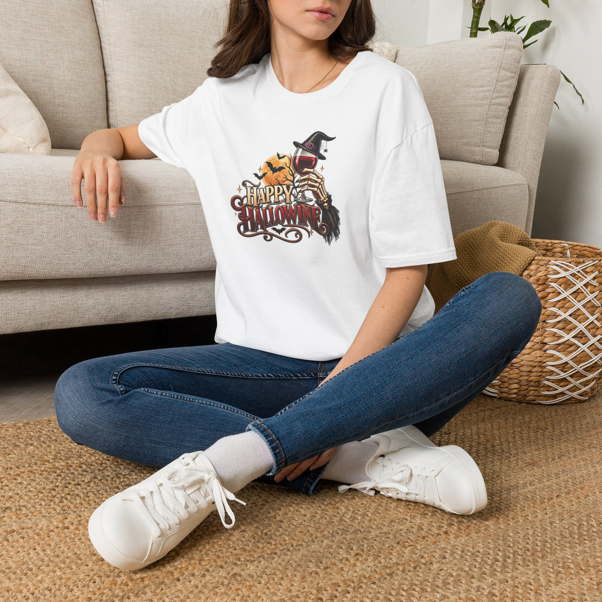 Let's Happy Hallowine Crewneck T-Shirt