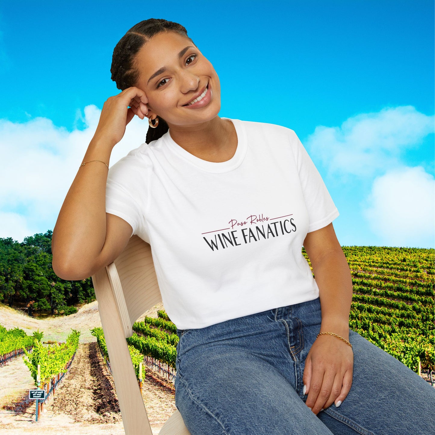 Paso Robles Wine Fanatics Logo Unisex Softstyle T-Shirt