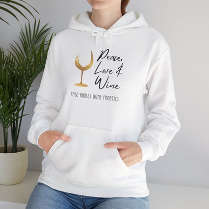 Peace, Love & Wine Gold Glass Hoodie