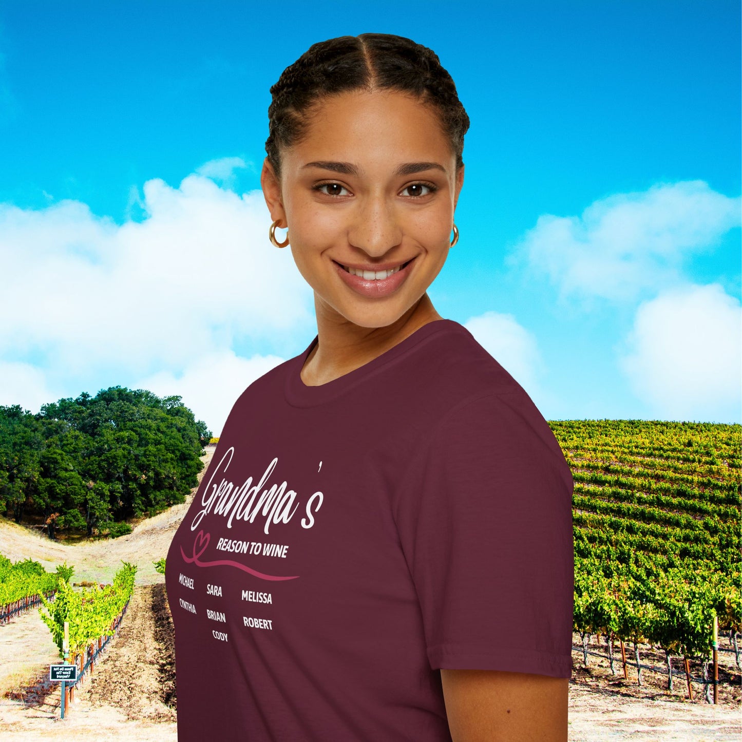 Grandma's Reason To Wine Personalized T-Shirt