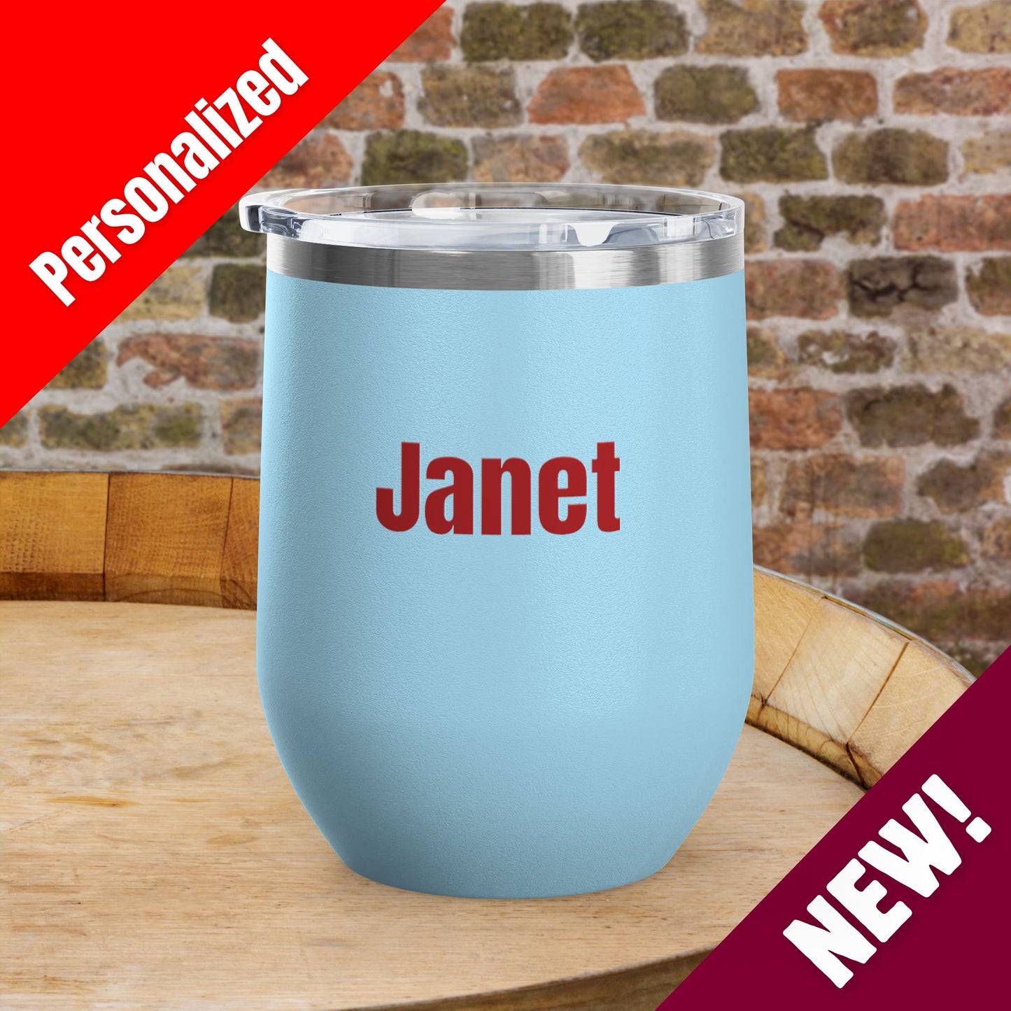 'MERICA Independence Day Personalized 12oz Wine Tumbler