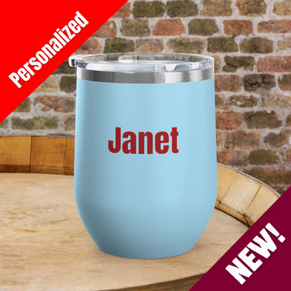 'MERICA Independence Day Personalized 12oz Wine Tumbler