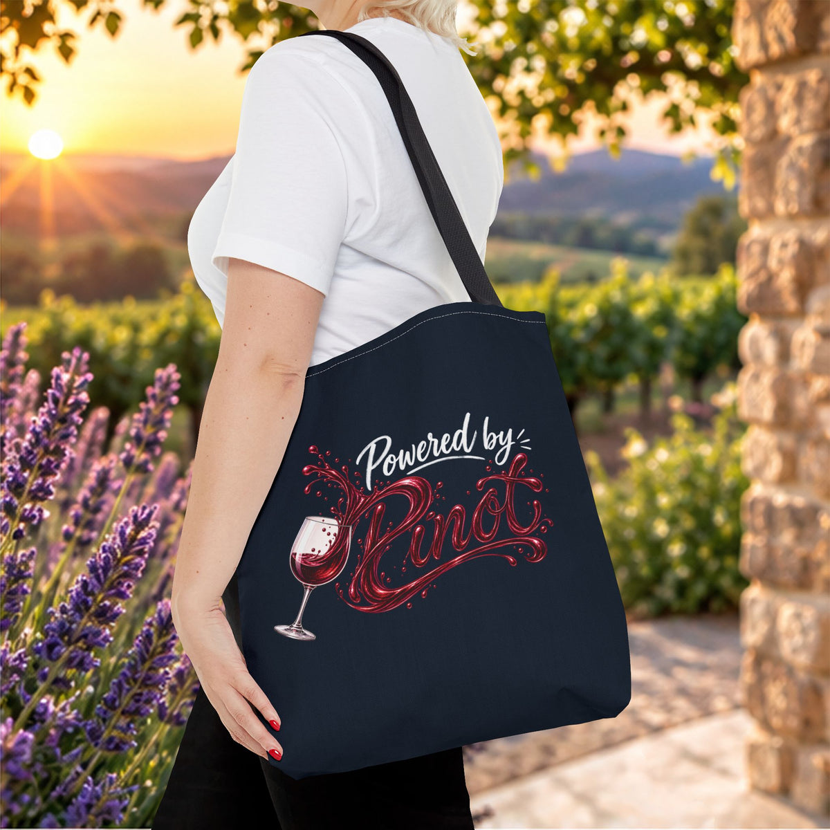 Powered By Pinot Personalized Tote Bag