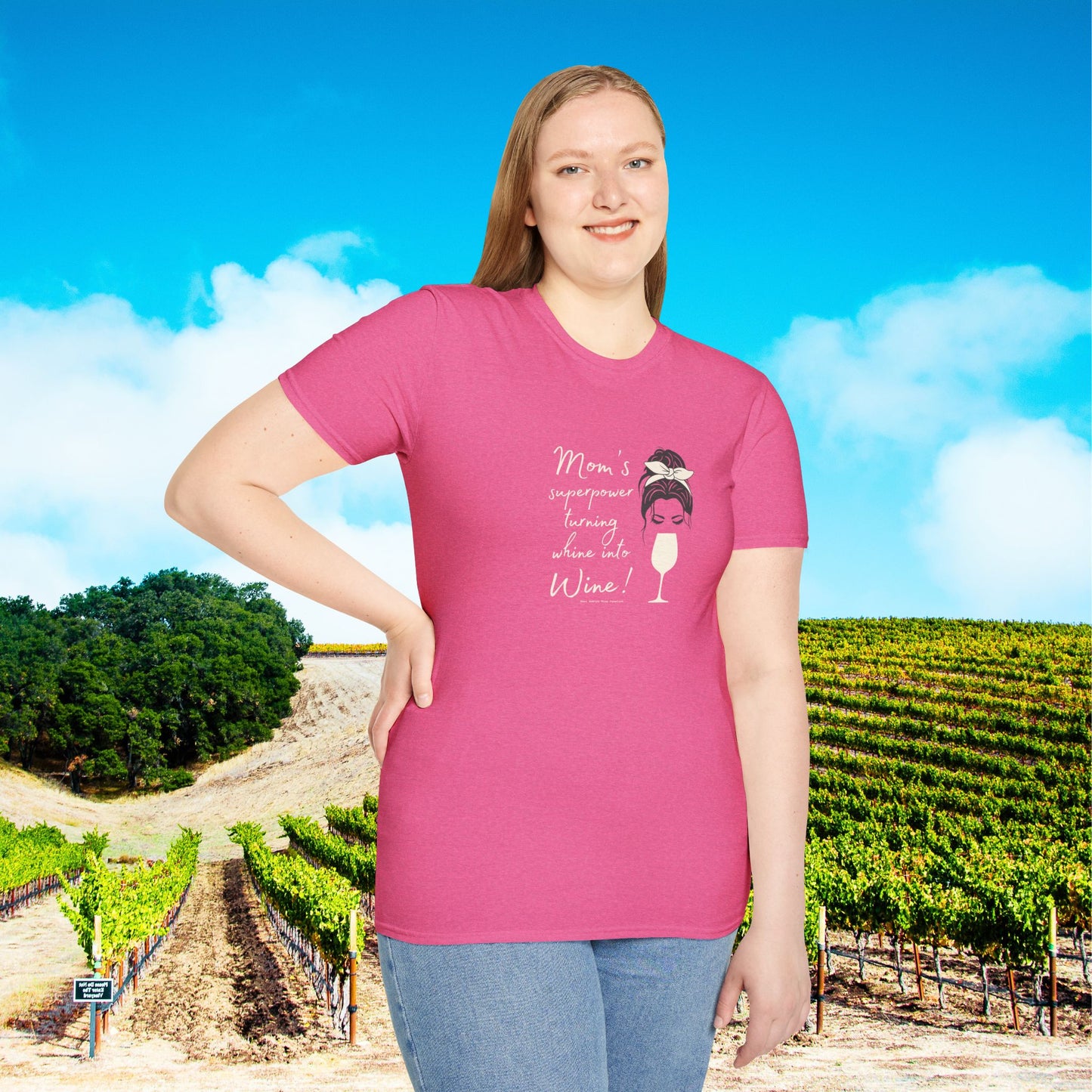 Mom's superpower, turning whine into Wine! Tee