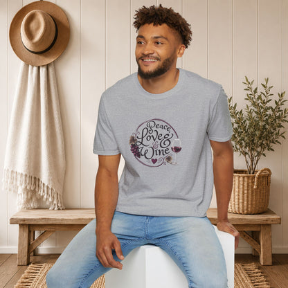 Peace, Love & Wine Crewneck Tee