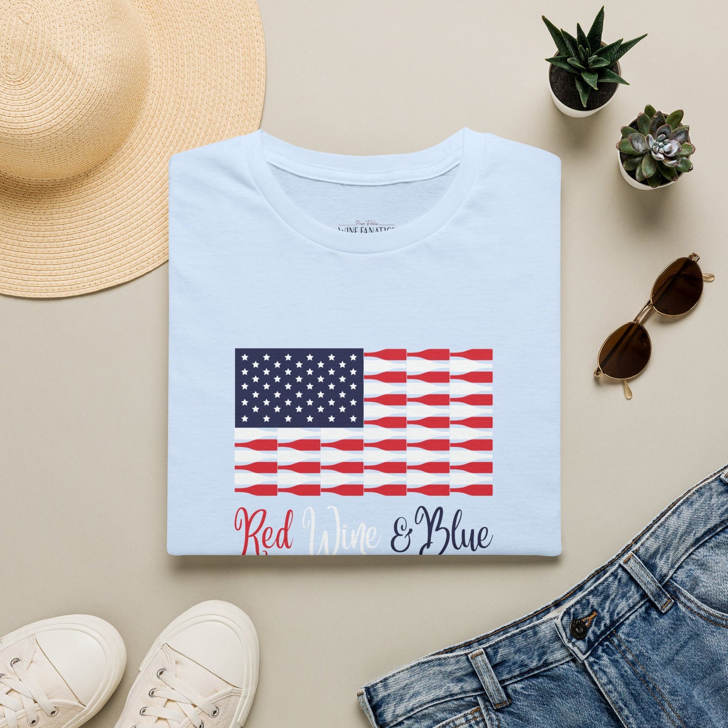Red Wine & Blue Independence Day Unisex Softstyle T-Shirt