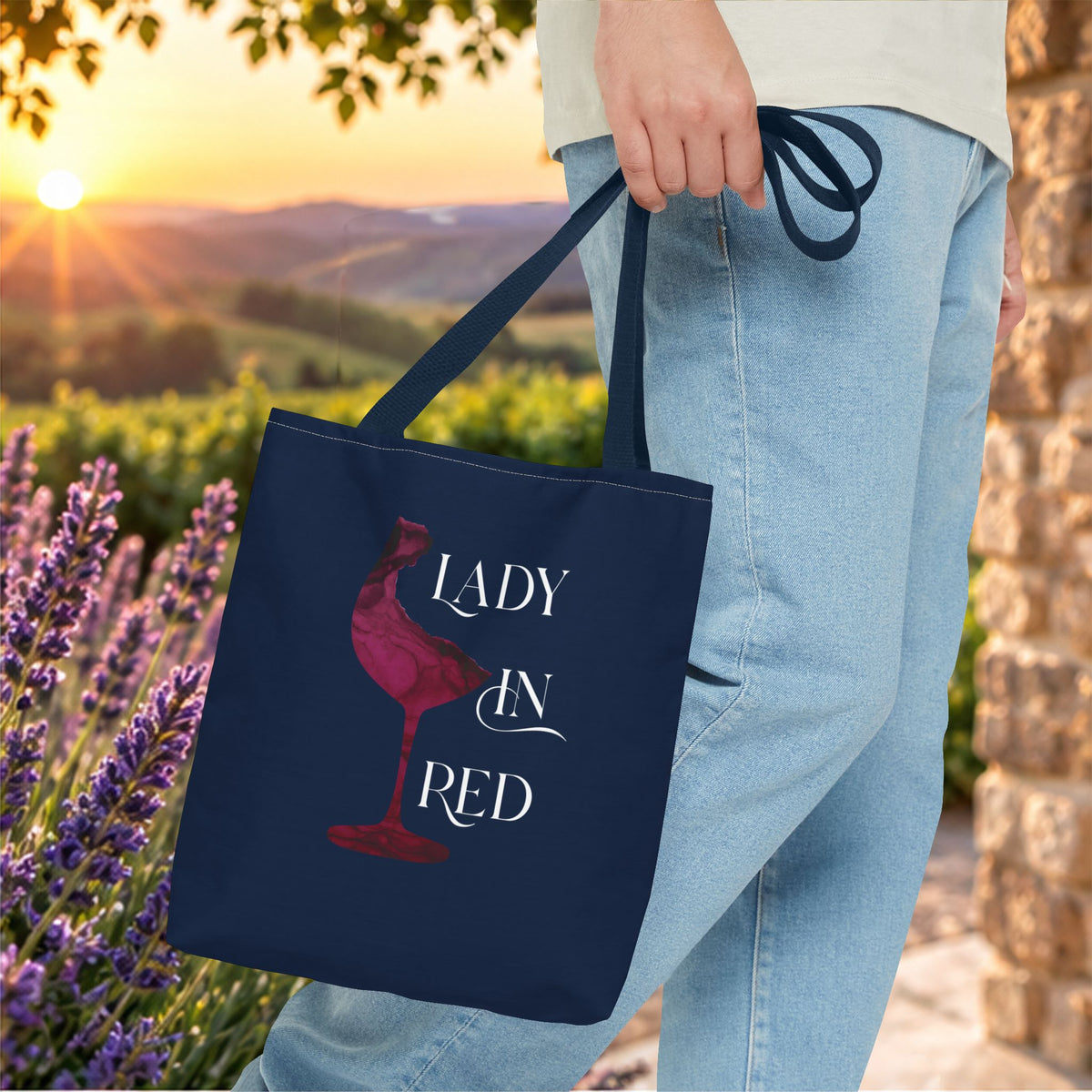 Lady In Red Personalized Tote Bag
