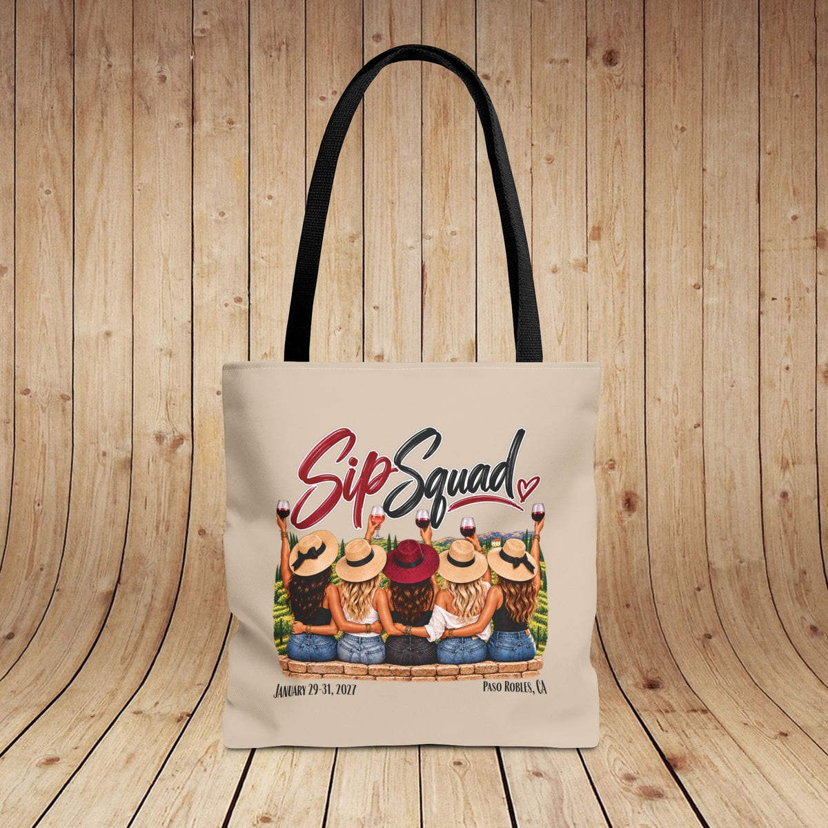 Sip Squad (ladies) Personalized Tote Bag