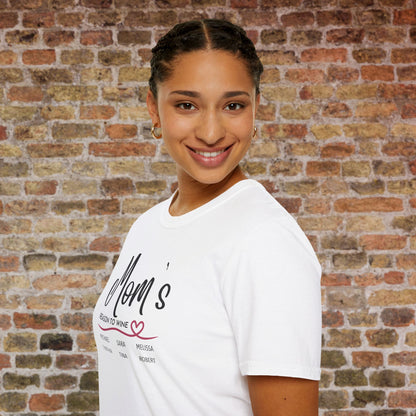Mom's Reason To Wine Personalized Crew Neck Tee