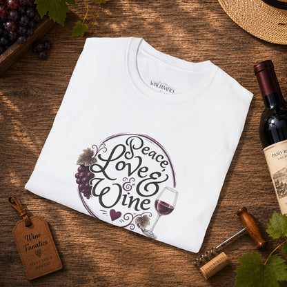 Peace, Love & Wine Crewneck Tee
