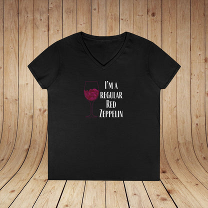 I'm A Regular Red Zeppelin Ladies V-Neck Tee