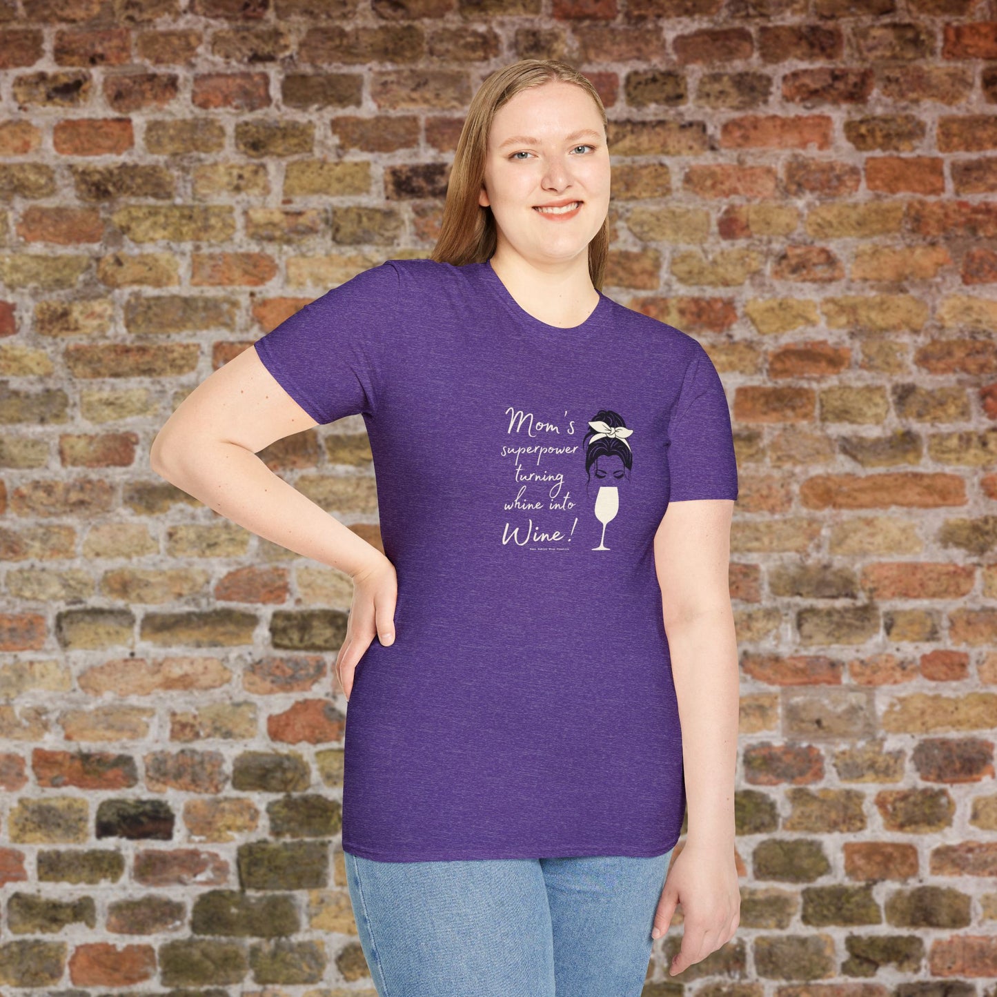 Mom's superpower, turning whine into Wine! Crewneck Tee