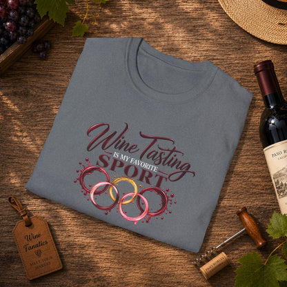 Wine Tasting Is My Favorite Sport Crewneck T-Shirt