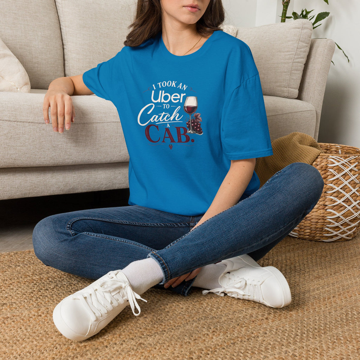 I Took An Uber To Catch A CAB Crewneck T-Shirt