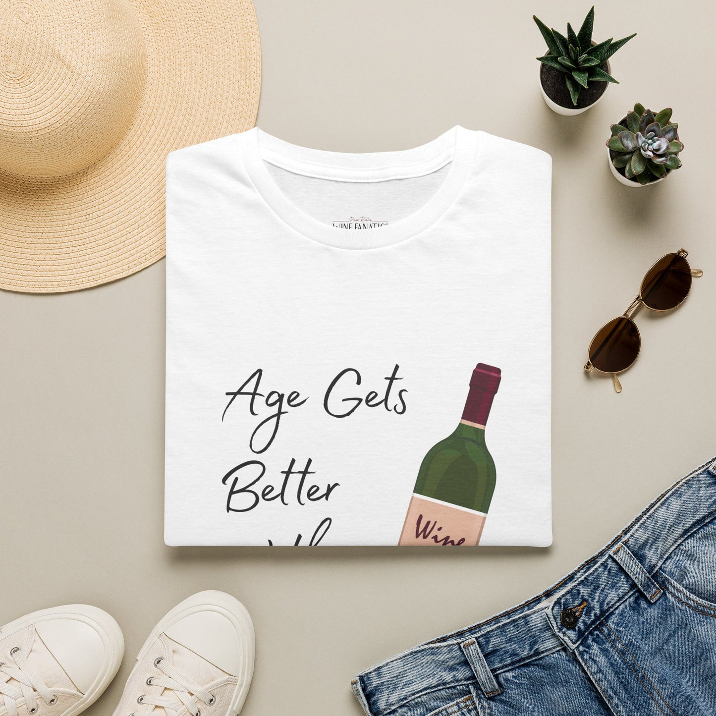 Age Gets Better With Wine Crewneck T-Shirt