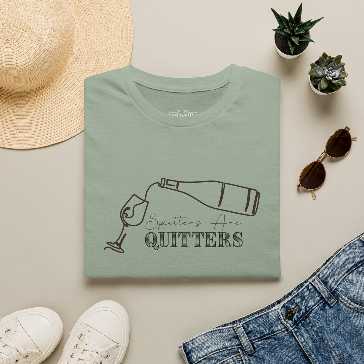 Spitters Are Quitters (wine) Crewneck Tee