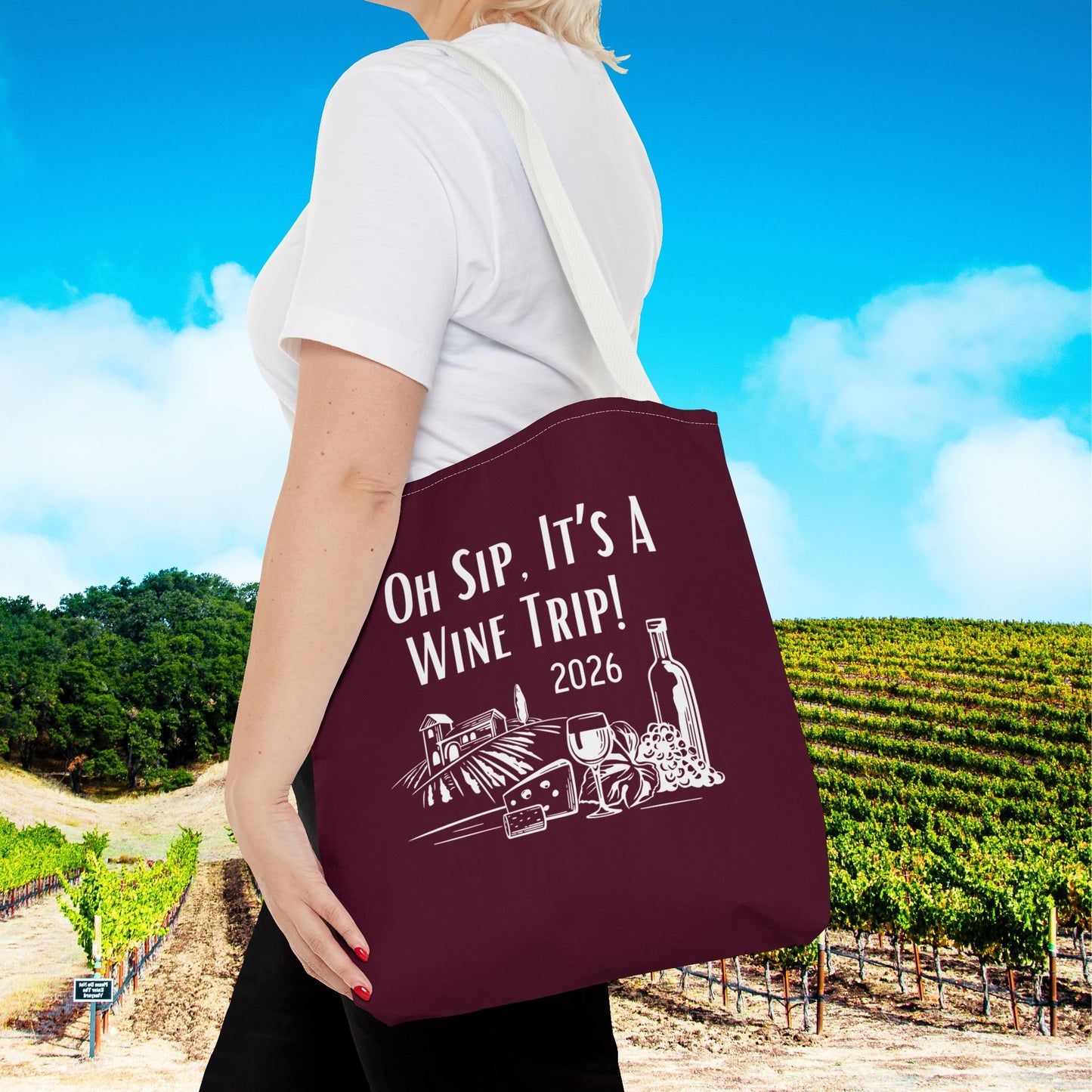 Oh Sip It's A Wine Trip 2026 Personalized Tote Bag