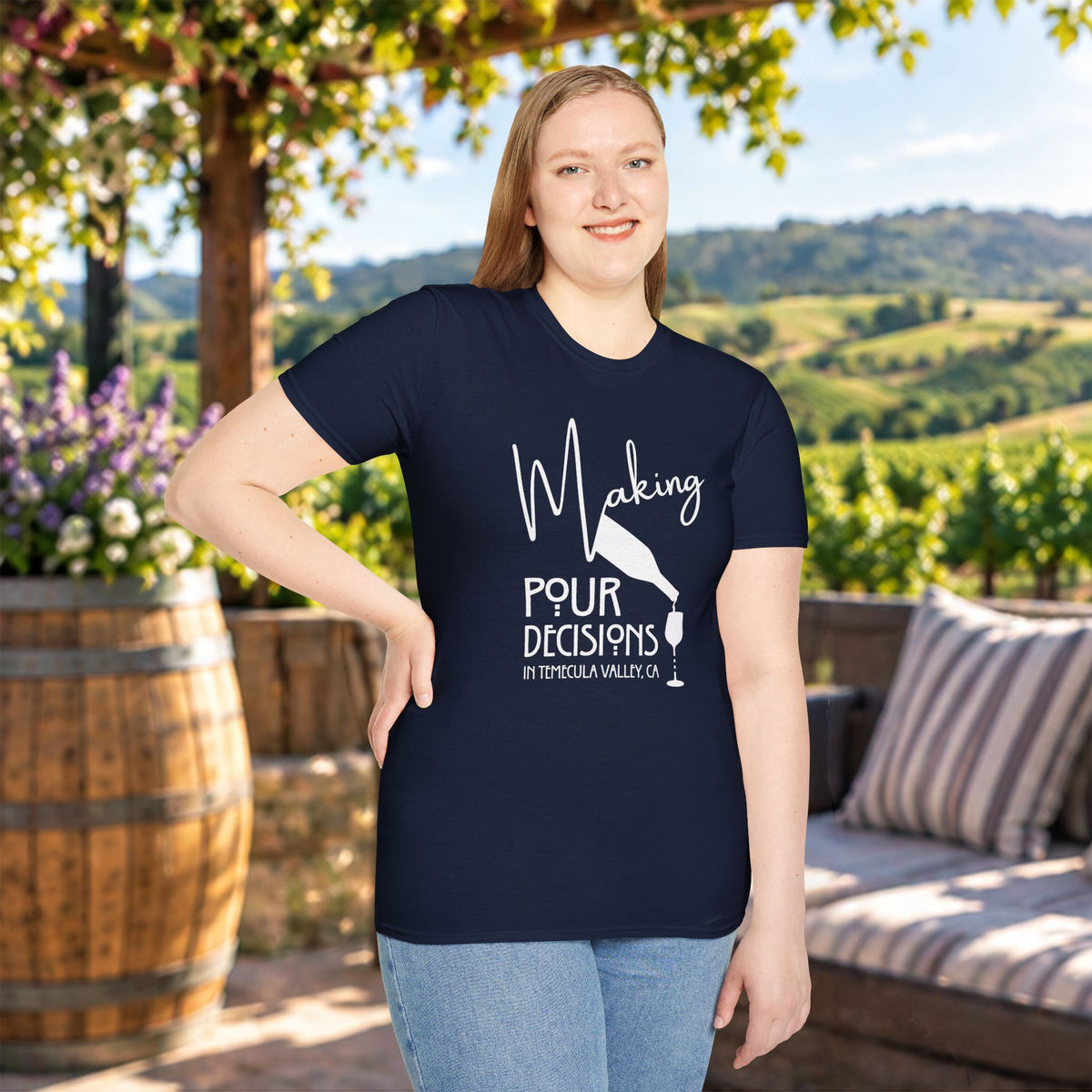 Making Pour Decisions In Temecula Valley Crew Neck T-Shirt