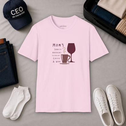Mom's sanity brought to you by Coffee & Wine Crewneck Tee