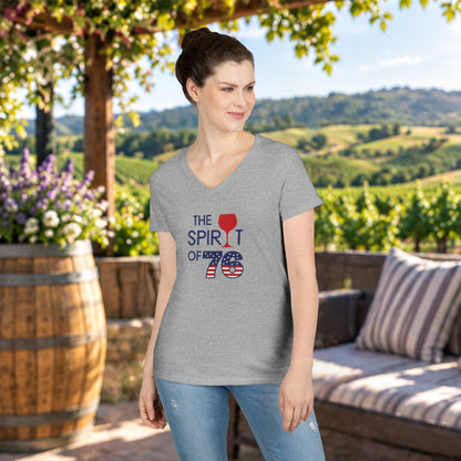 The Spirit of 76 Independence Day Ladies V-Neck Tee