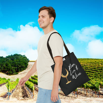 Peace Love Wine Tote Bag