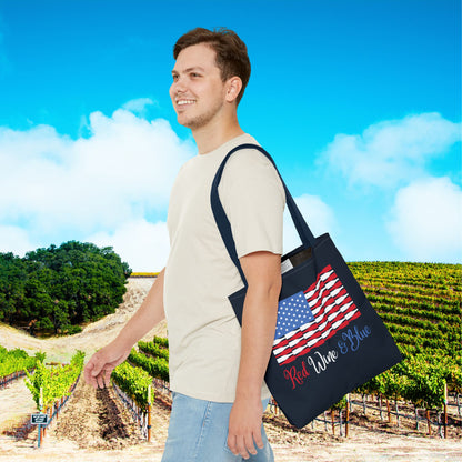Red Wine & Blue Independence Day Personalized Tote Bag