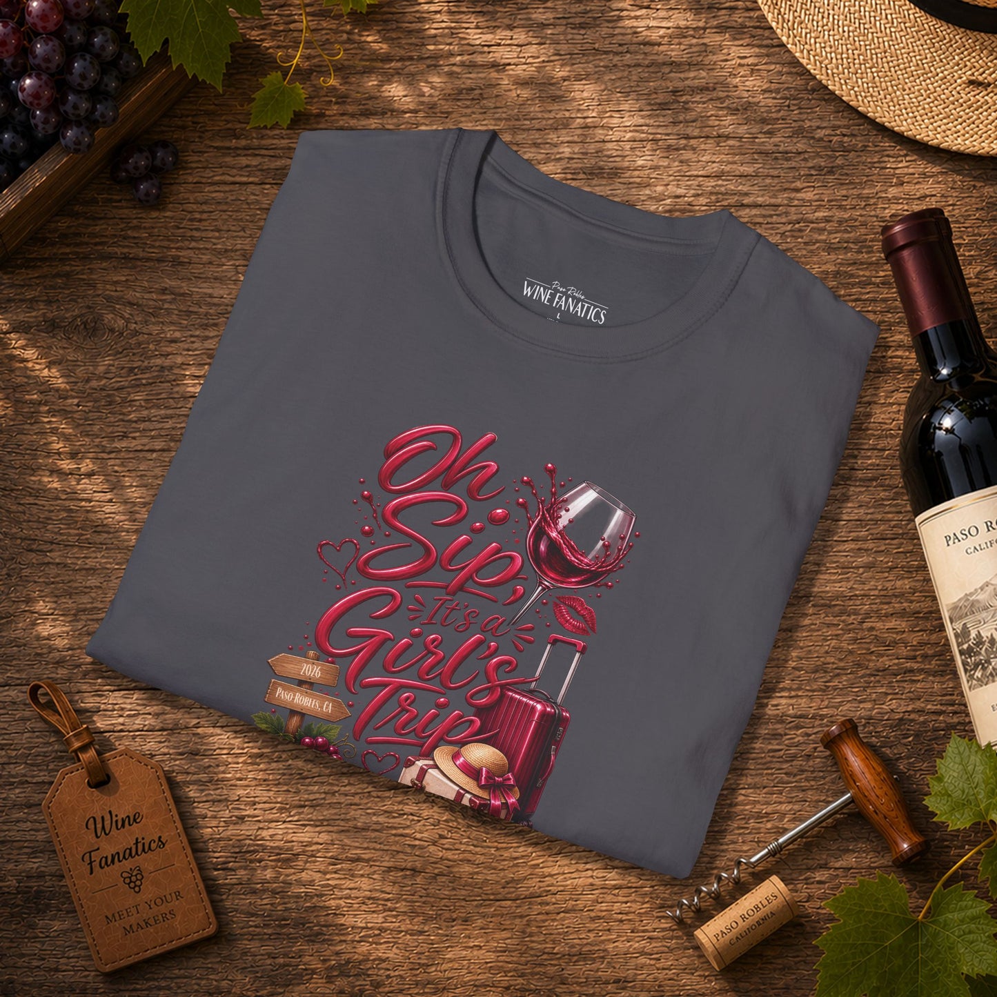 Oh Sip It's A Girl's Trip Personalized Crewneck Tee