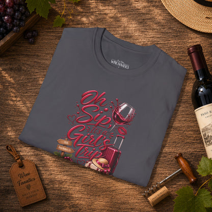 Oh Sip It's A Girl's Trip Personalized Crewneck Tee