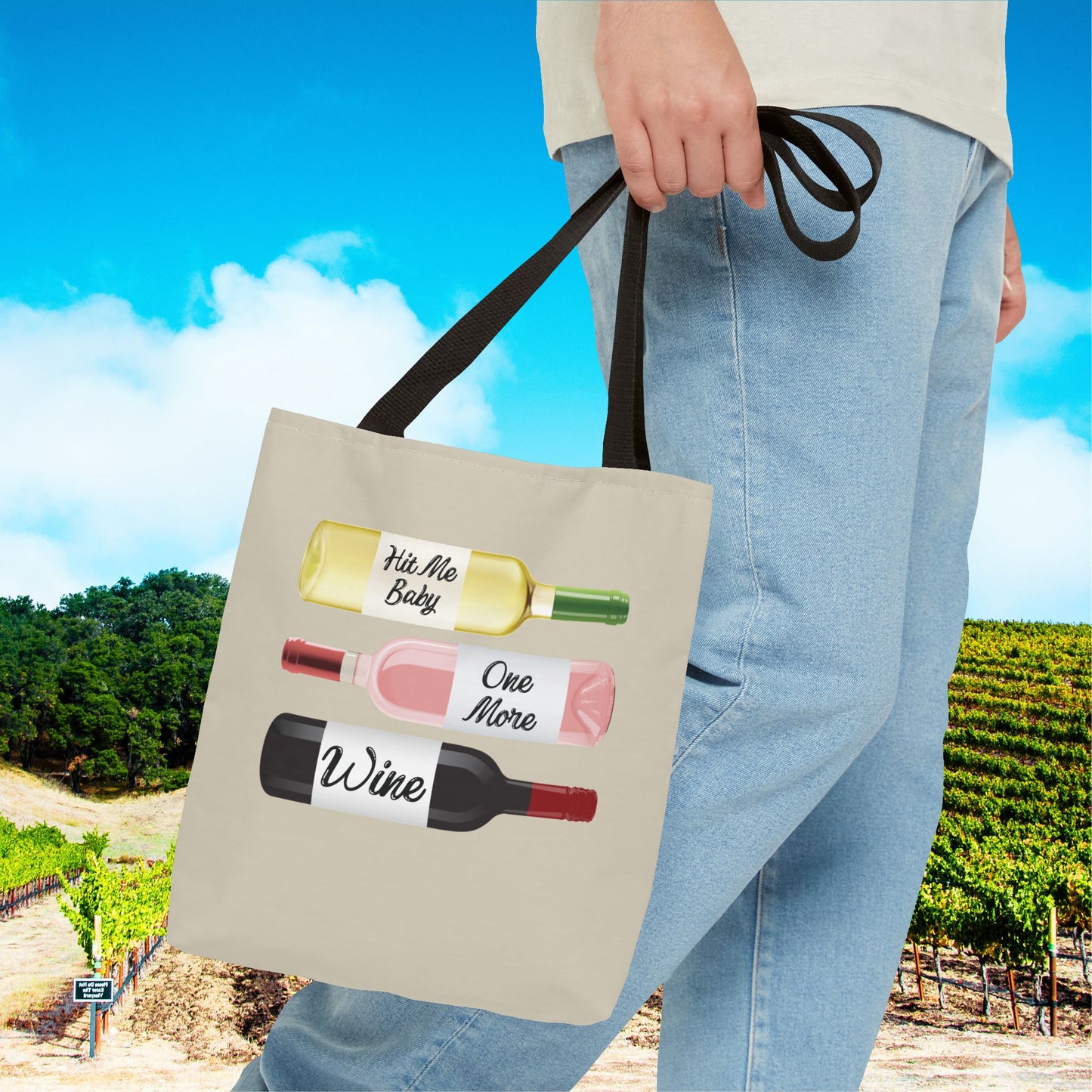 Hit Me Baby One More Wine Tote Bag