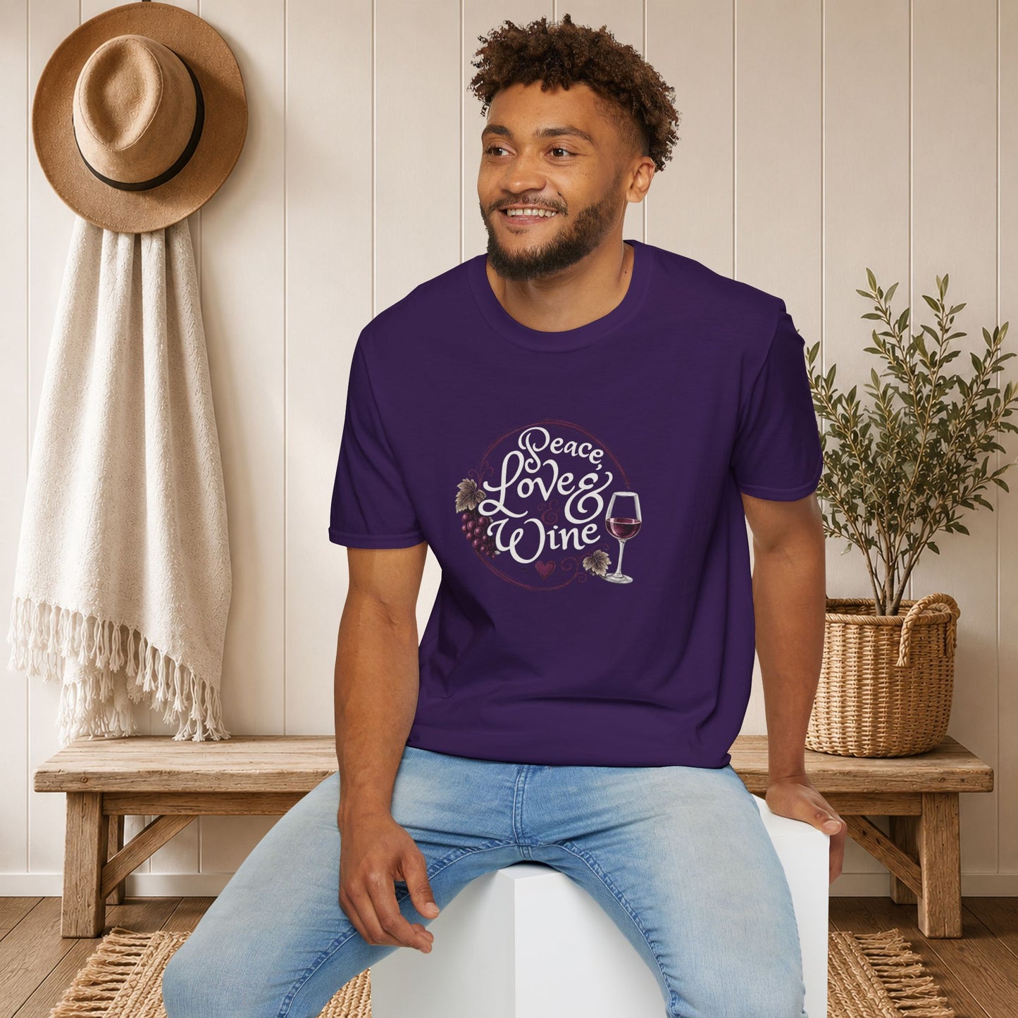 Peace, Love & Wine Crewneck Tee