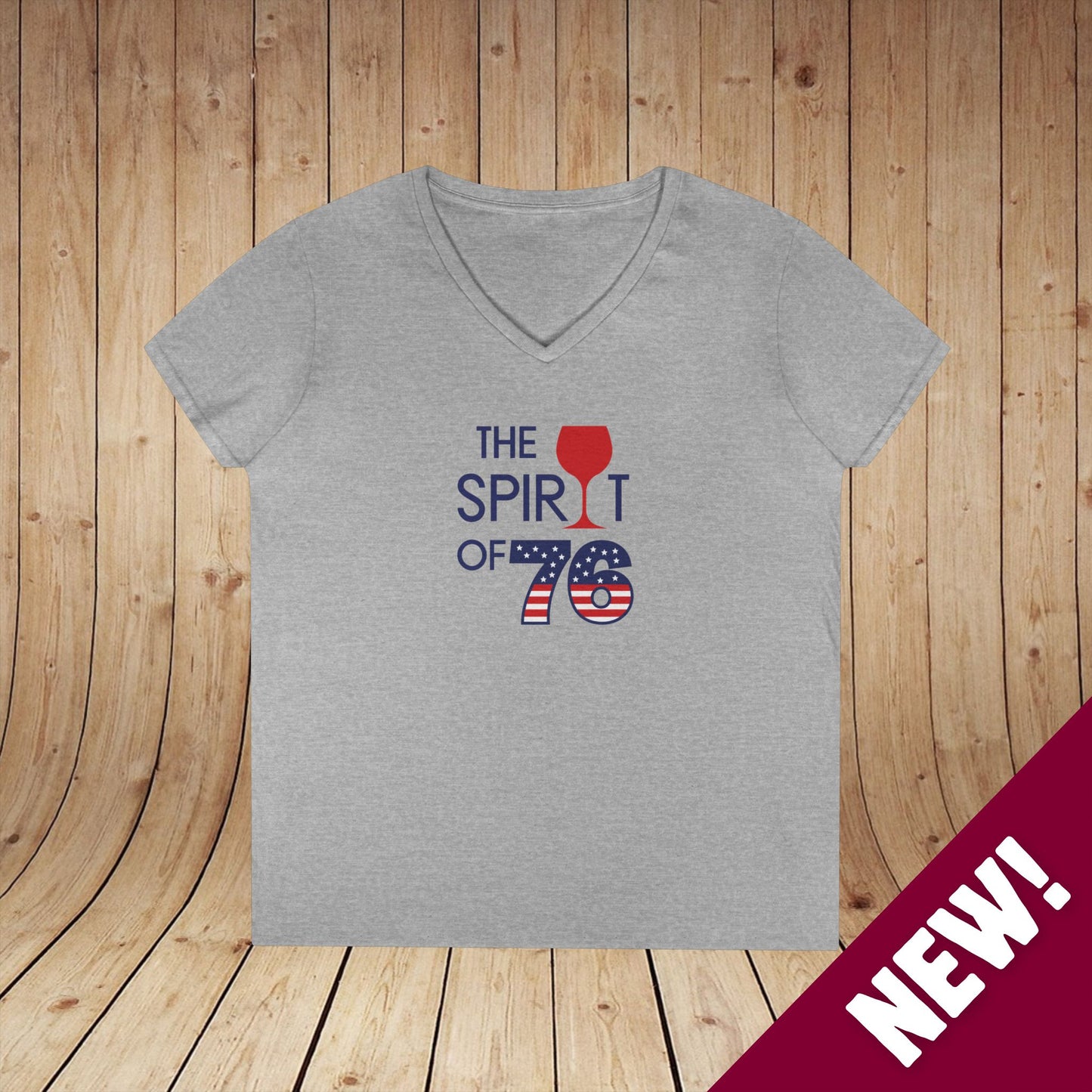 The Spirit of 76 Independence Day Ladies V-Neck Tee