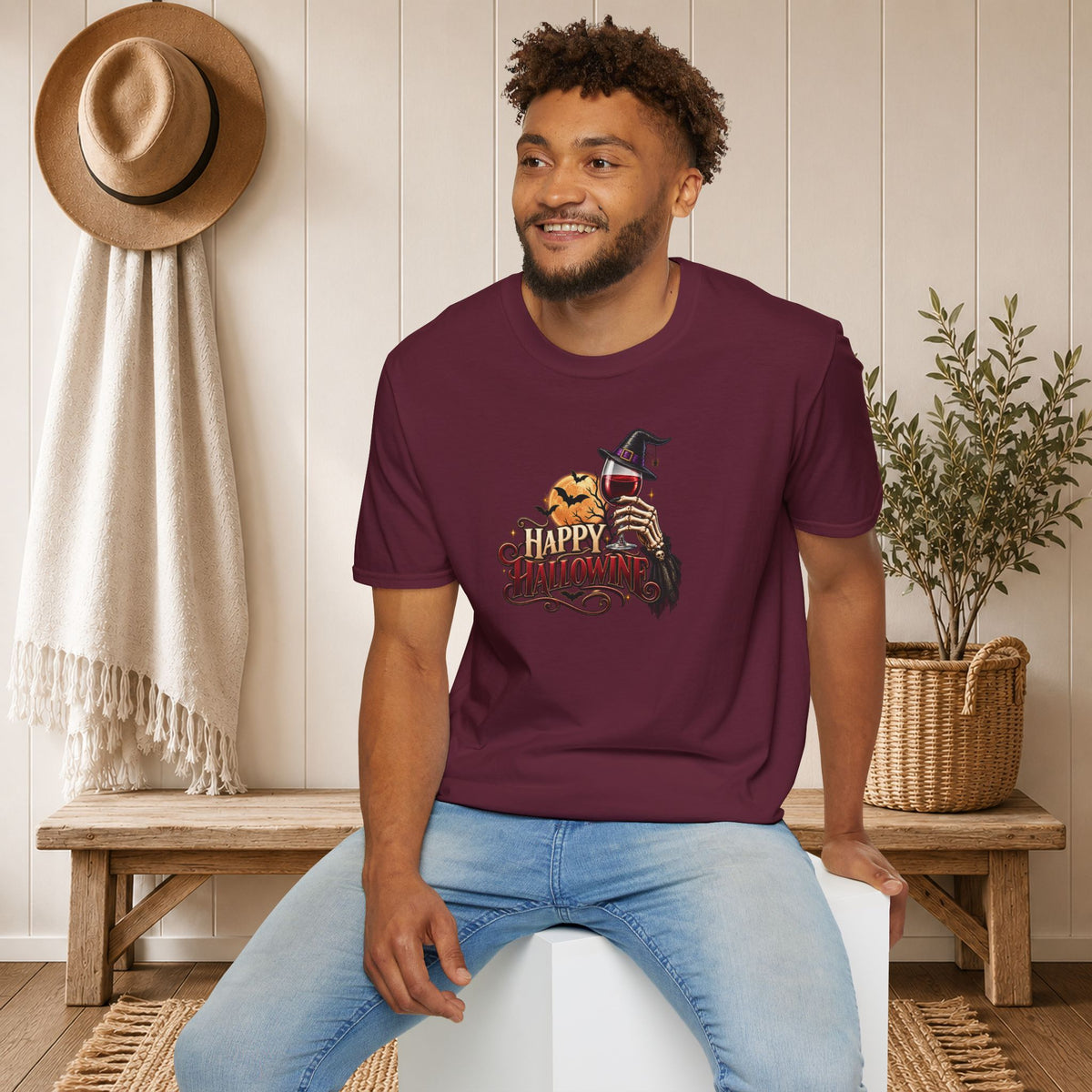 Let's Happy Hallowine Crewneck T-Shirt