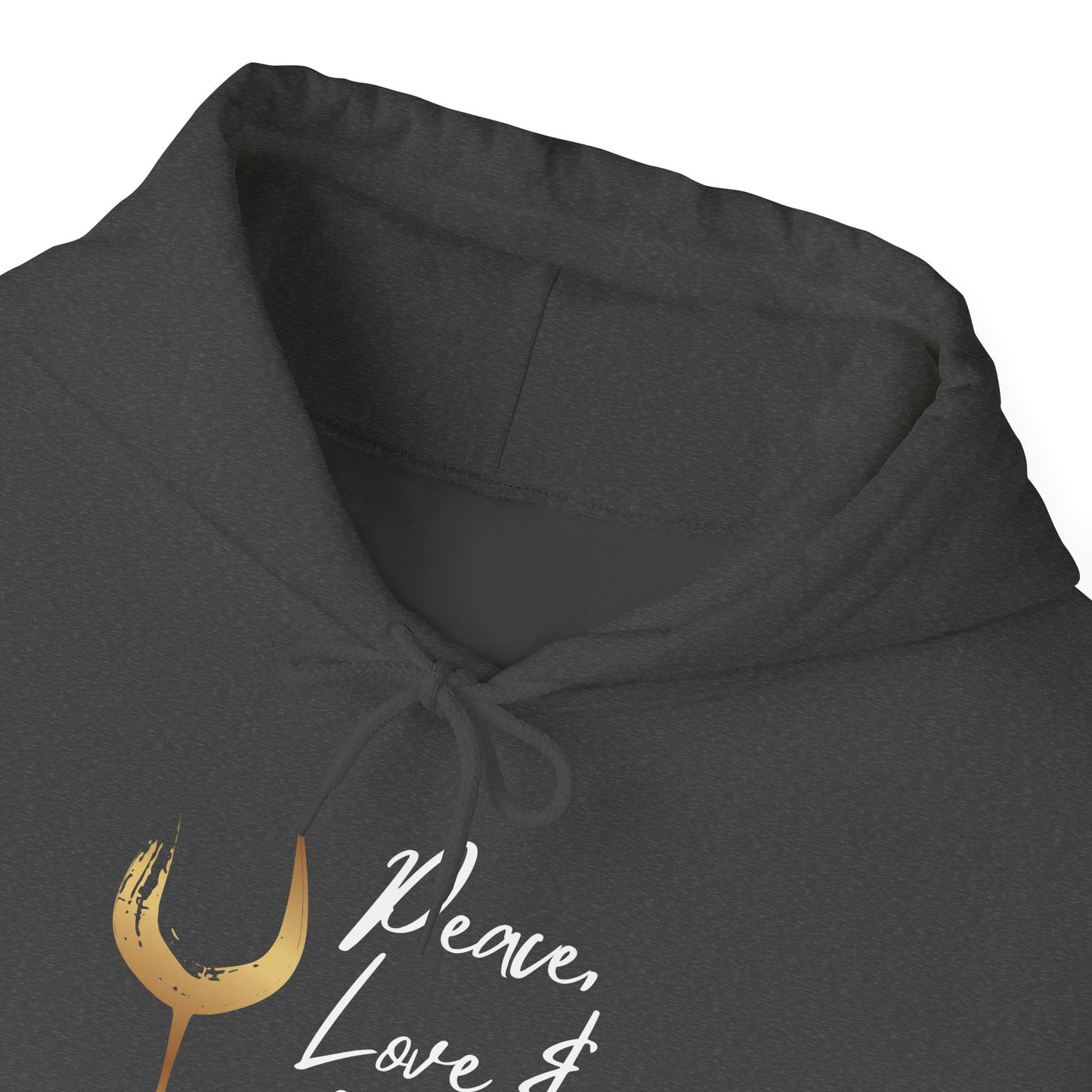 Peace, Love & Wine Gold Glass Hoodie