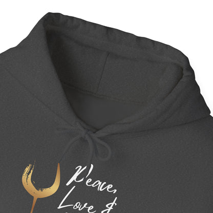Peace, Love & Wine Gold Glass Hoodie