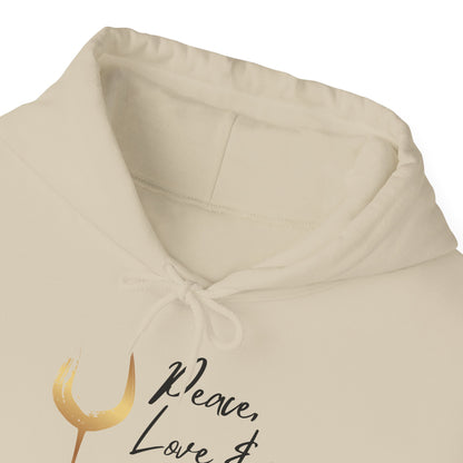 Peace, Love & Wine Gold Glass Hoodie