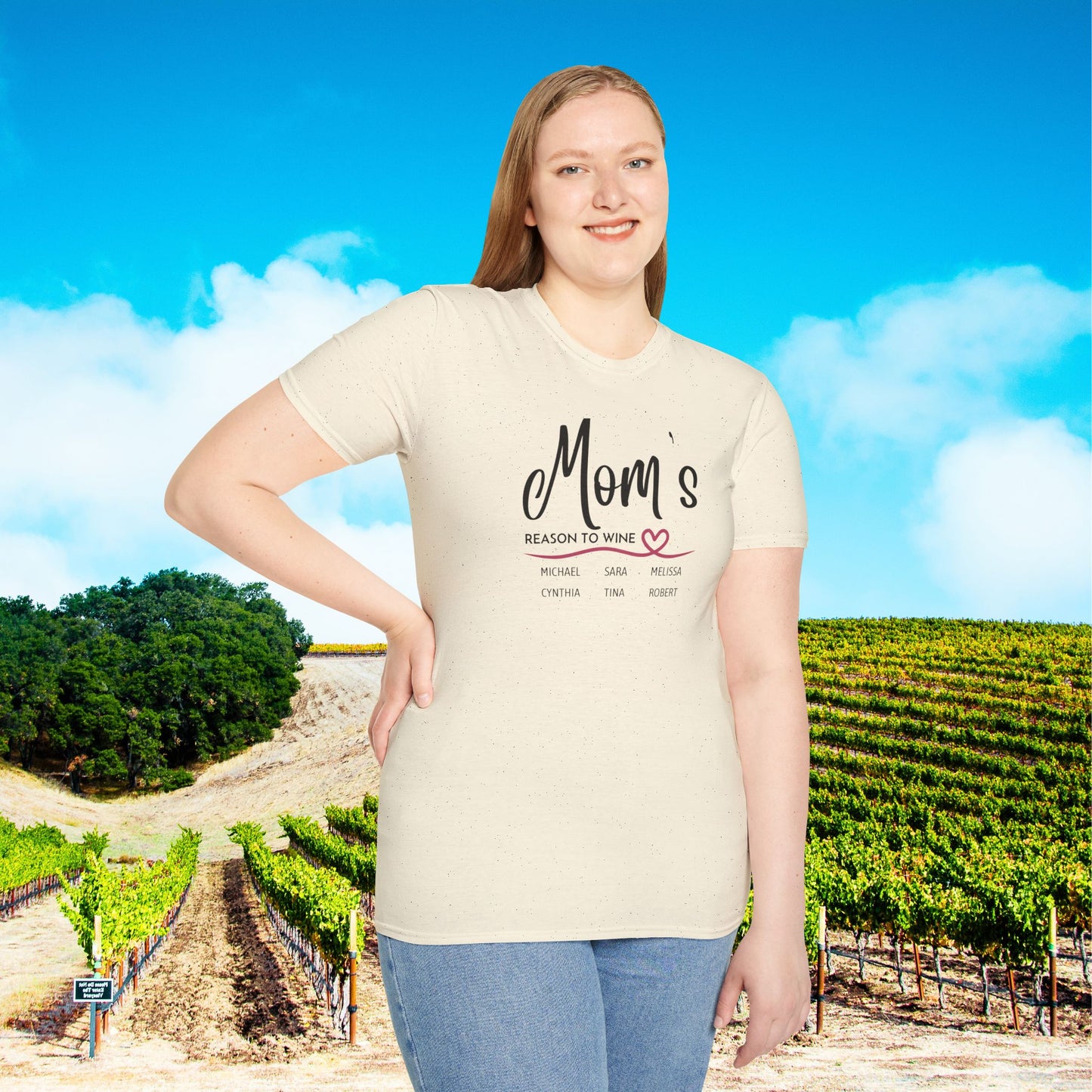 Mom's Reason To Wine Personalized Tee