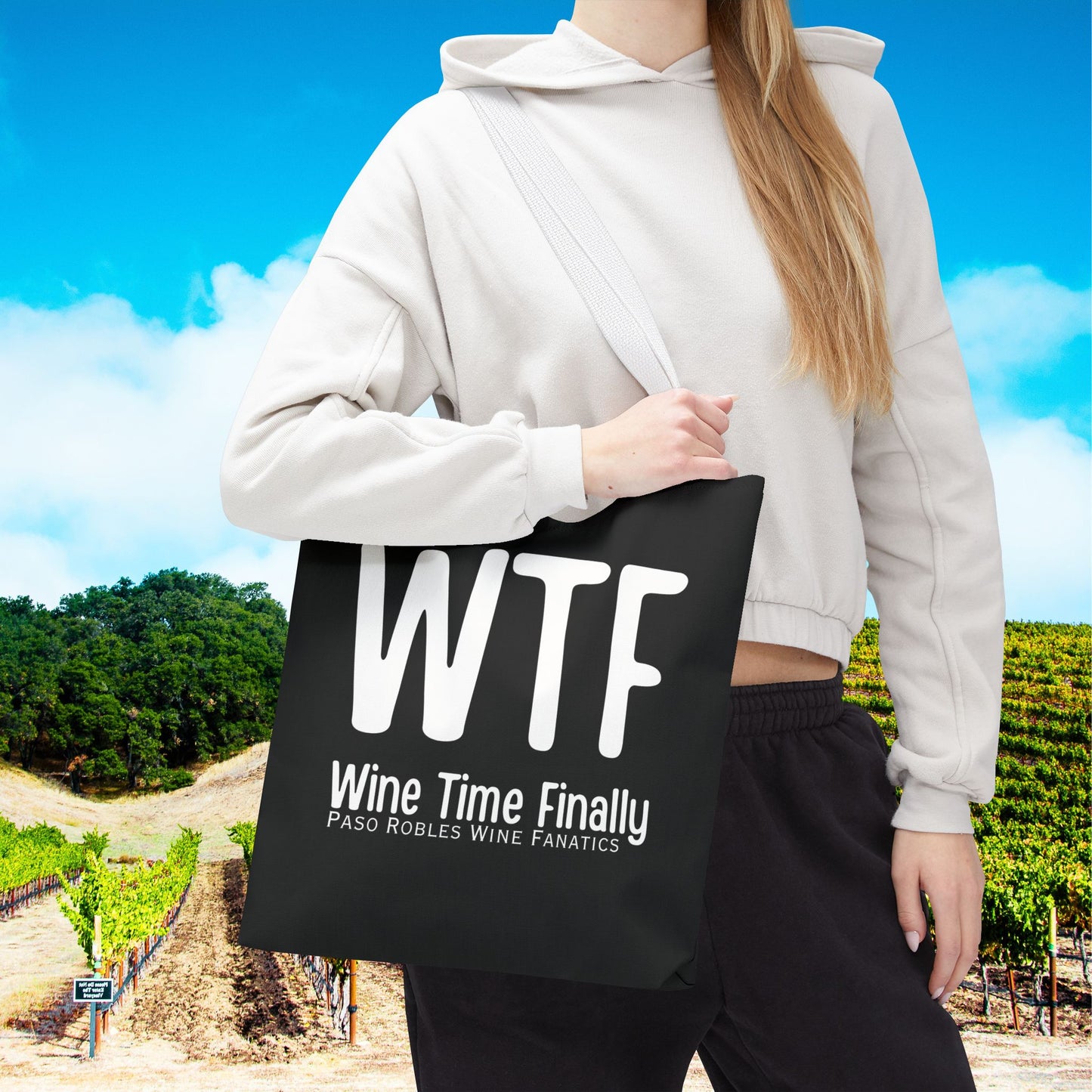 WTF Wine Time Finally Tote Bag