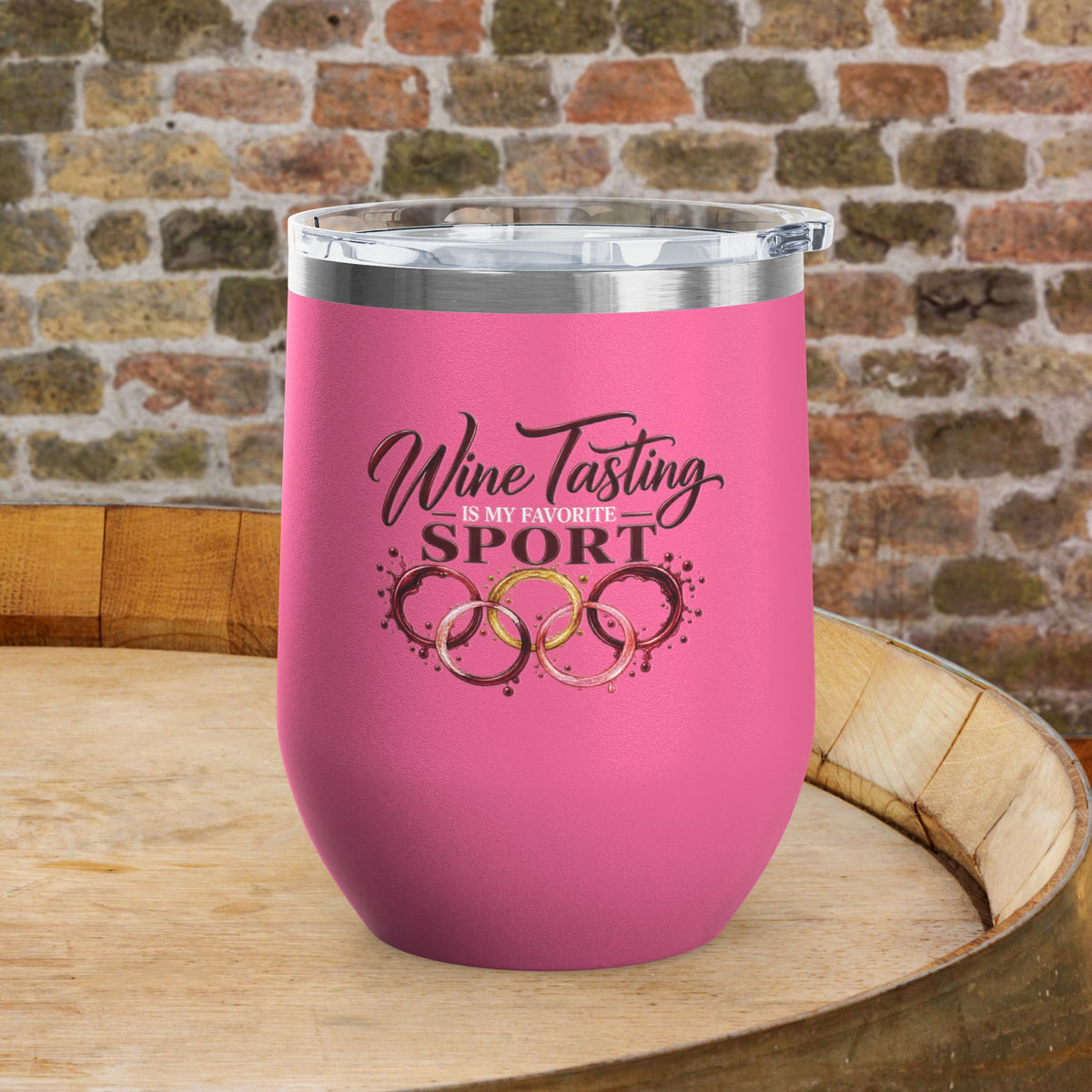 Wine Tasting Is My Favorite Sport Personalized 12oz Wine Tumbler