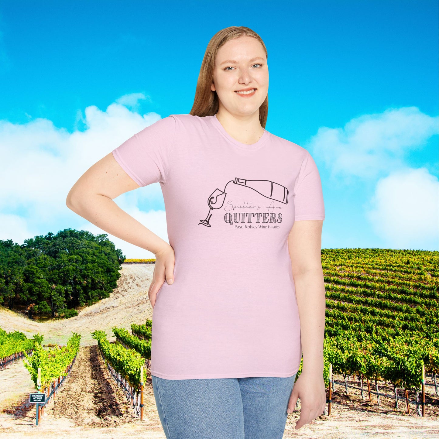 Spitters Are Quitters wine Unisex Softstyle T-Shirt