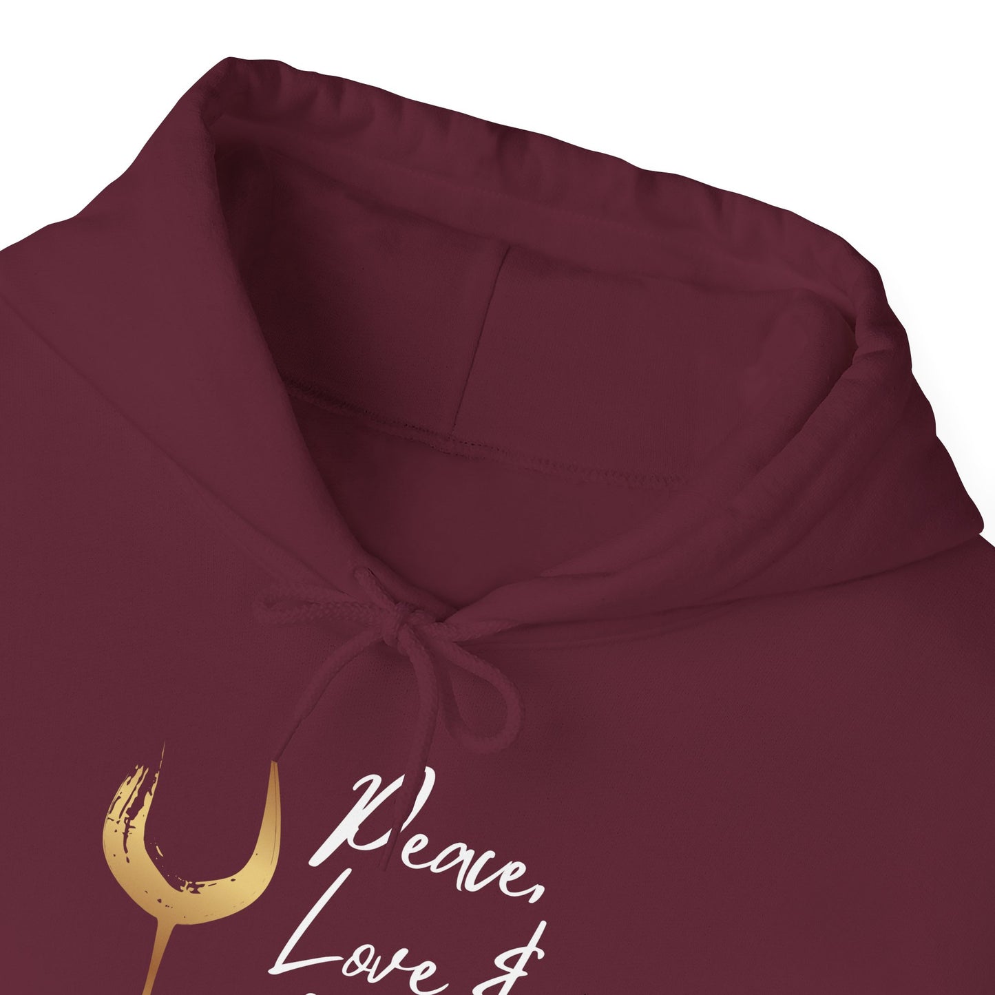 Peace, Love & Wine Gold Glass Hoodie