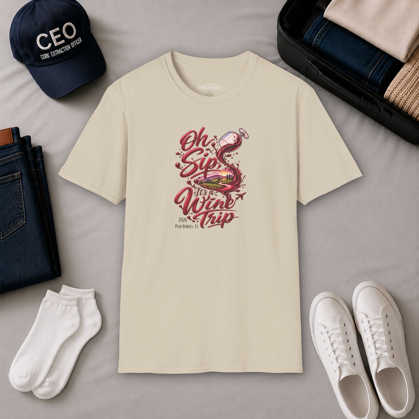 Oh Sip It's A Wine Trip Personalized Crewneck Tee
