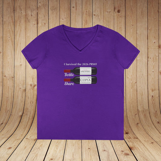 PRWF 2026 Bottle Share Ladies V-Neck Tee